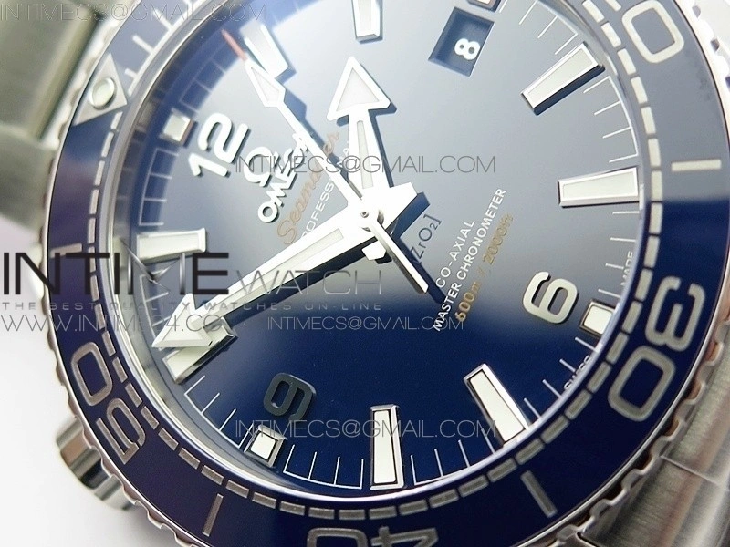Planet Ocean 43.5mm SS VSF 1:1 Best Edition Blue Ceramic Bezel and Dial on SS Bracelet A8900 Super Clone